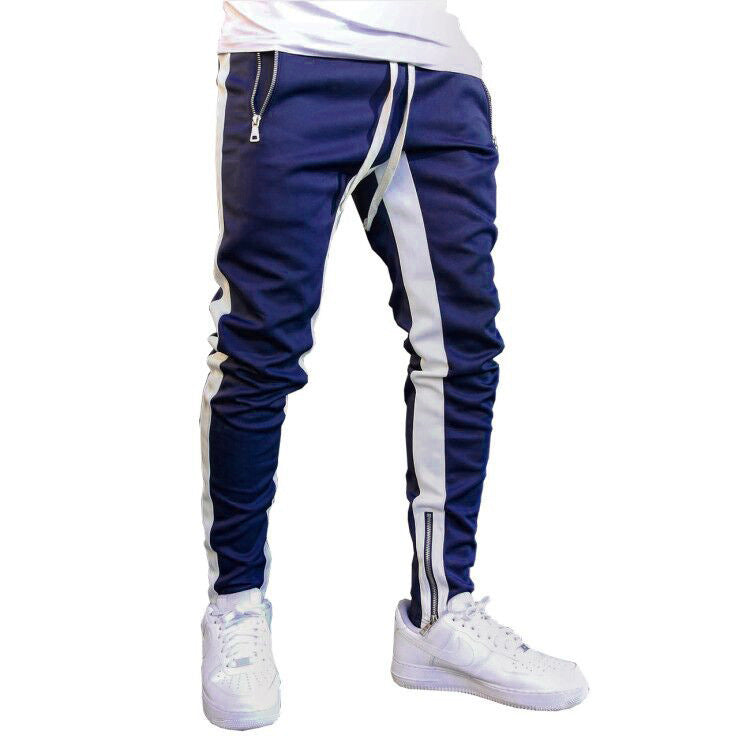 Men's Strappy Trousers Zippered Sports Trousers