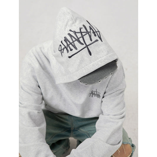 Fashion Hand-painted Letters Embroidered Hoodie Men