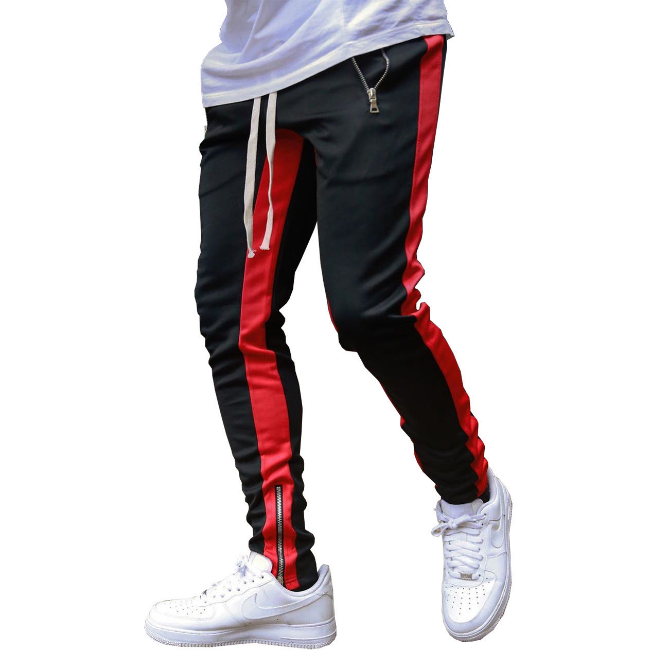 Men's Strappy Trousers  Zippered Sports Trousers