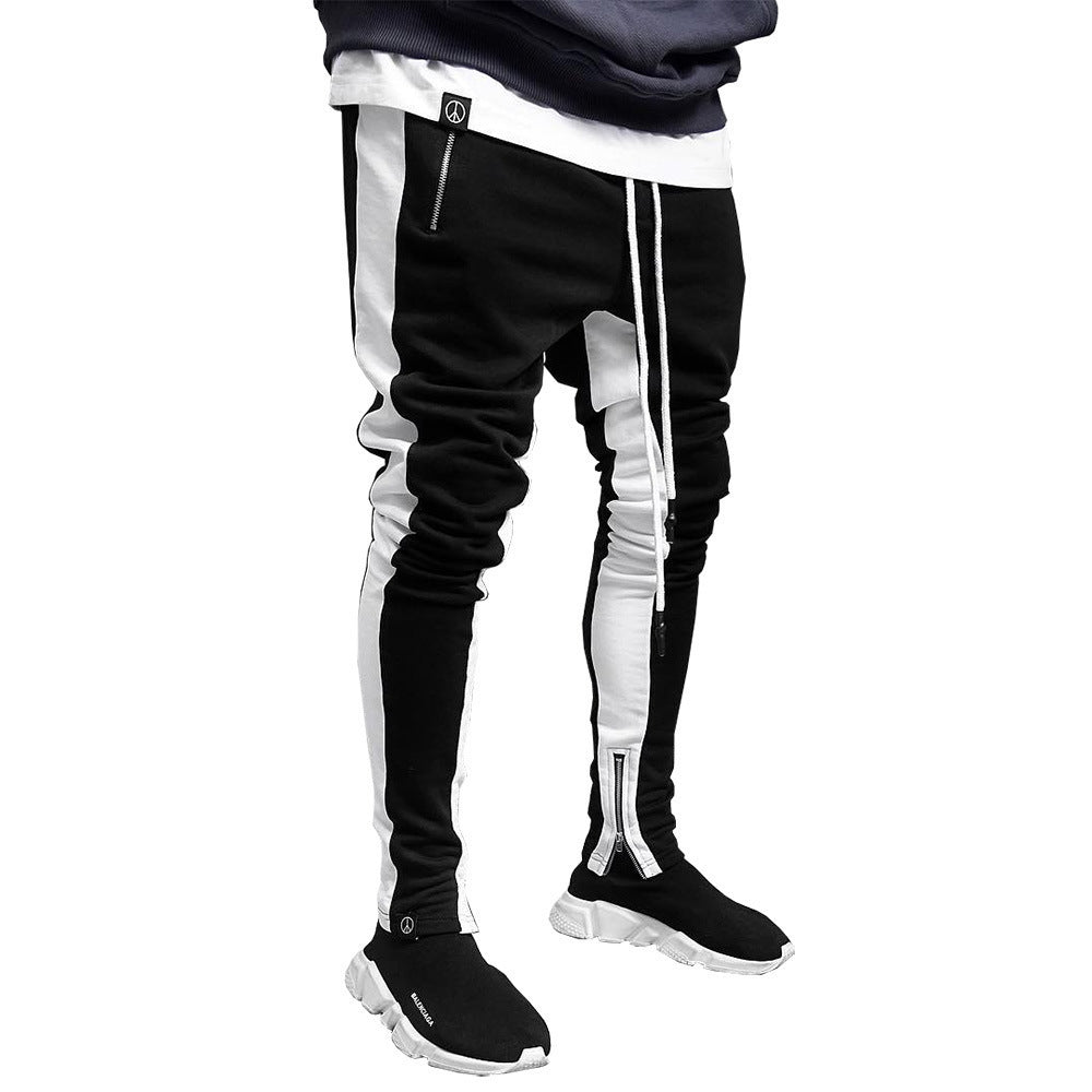 Men's Strappy Trousers  Zippered Sports Trousers