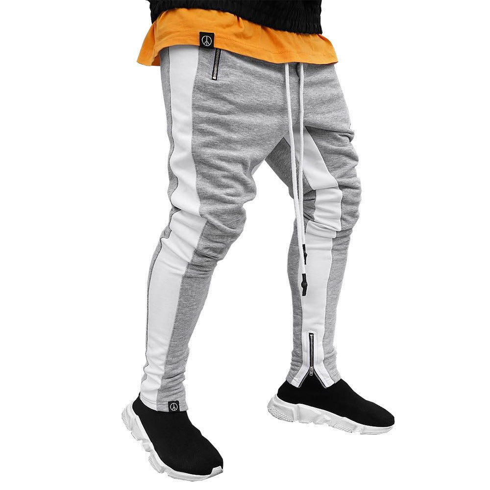 Men's Strappy Trousers  Zippered Sports Trousers