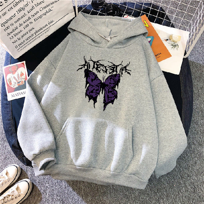 Punk Big Butterfly Sweatshirt Harajuku Dark Hoodie