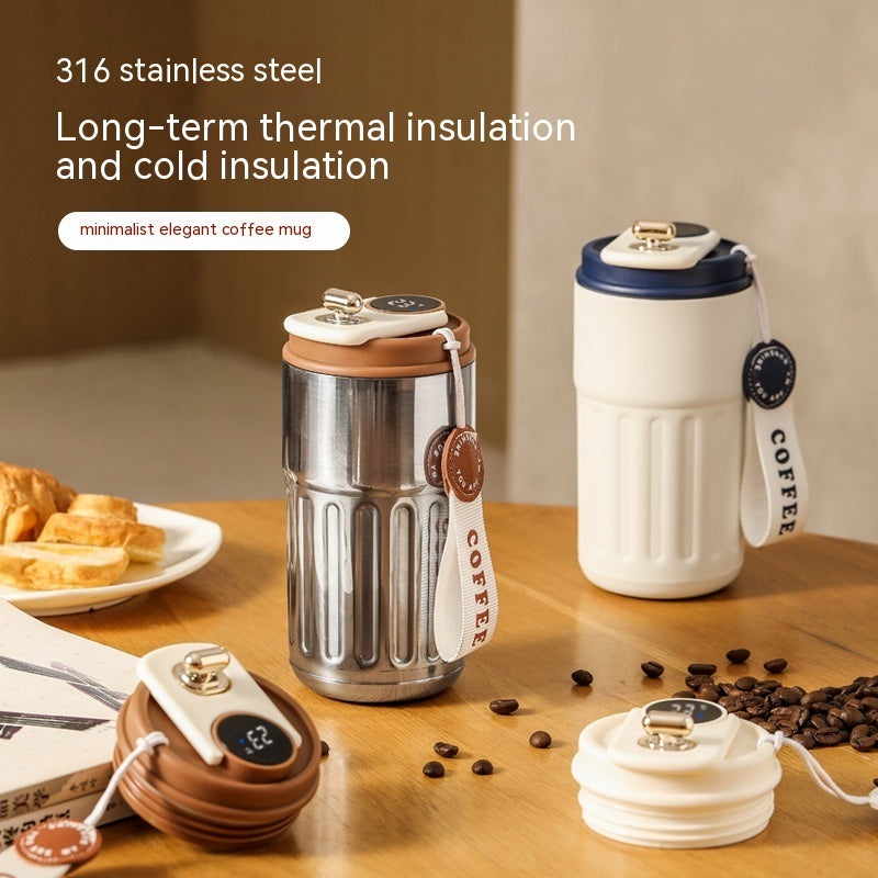 Smart Digital Portable Thermal Bottle Portable Coffee Mug - 450ml