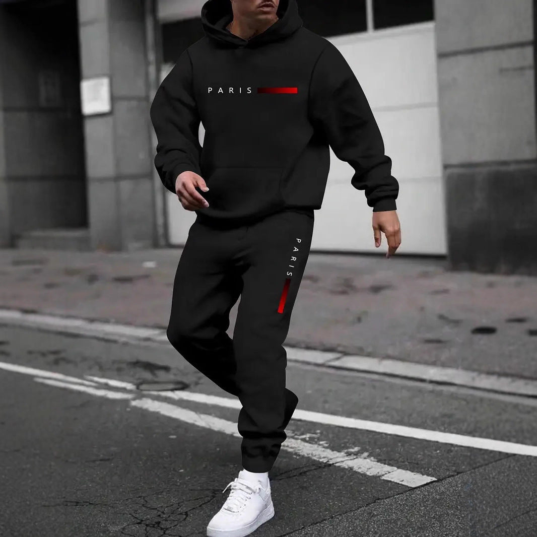 Men's Sweater Sport Pants Suit Printed Fashion