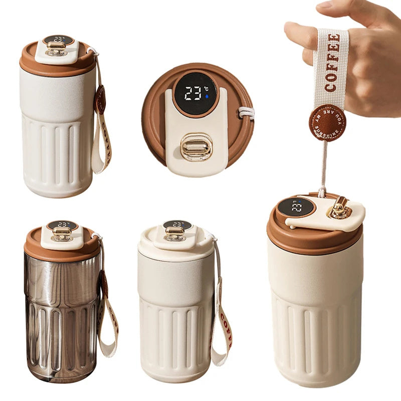 Smart Digital Portable Thermal Bottle Portable Coffee Mug - 450ml