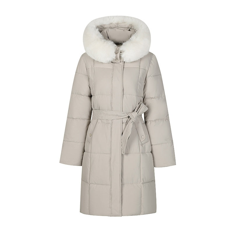 Big Fur Collar Women's Mid-length Winter Loose Korean Style Padded Down Jacket