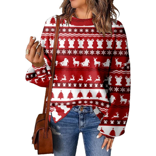 3D Digital Printing Pattern Shading Fashion Trend Round Neck Sweater