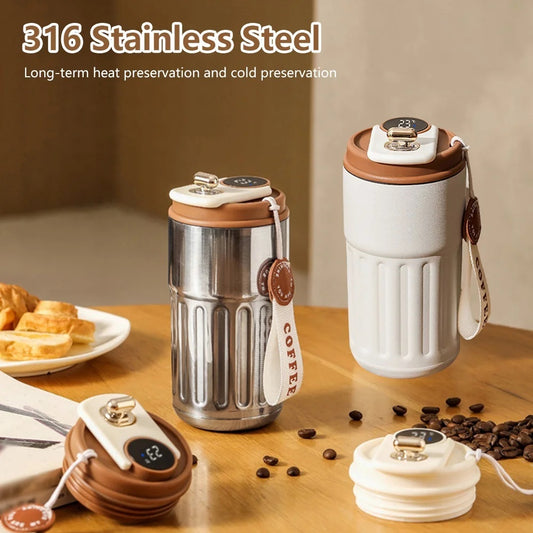 Smart Digital Portable Thermal Bottle Portable Coffee Mug - 450ml