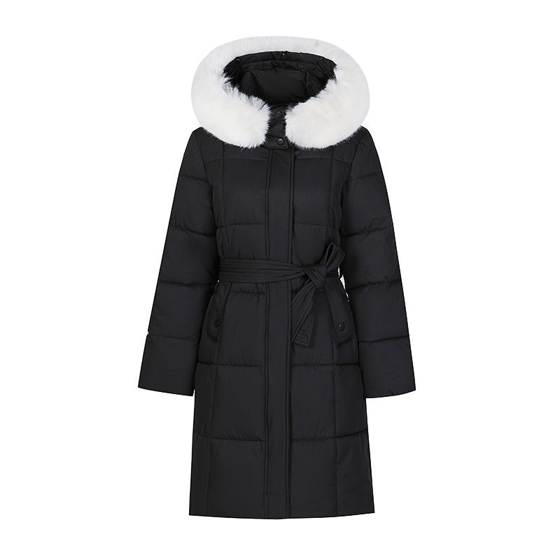 Big Fur Collar Women's Mid-length Winter Loose Korean Style Padded Down Jacket