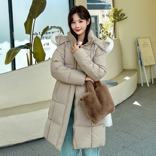 Big Fur Collar Women's Mid-length Winter Loose Korean Style Padded Down Jacket